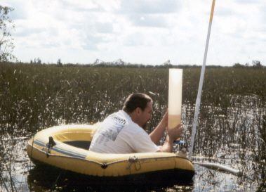 Dr.  Mark Nemeth measuring seepage