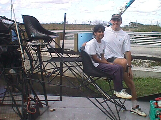 Naila Hosein and Walter Wilcox on Airboat in Everglades
